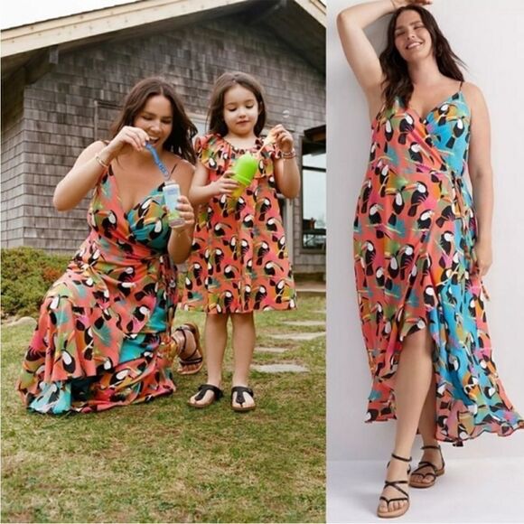 REVOLVE Farm Rio Anthropologie Toucan Wrap Multi Color Maxi Dress - Picture 2 of 12